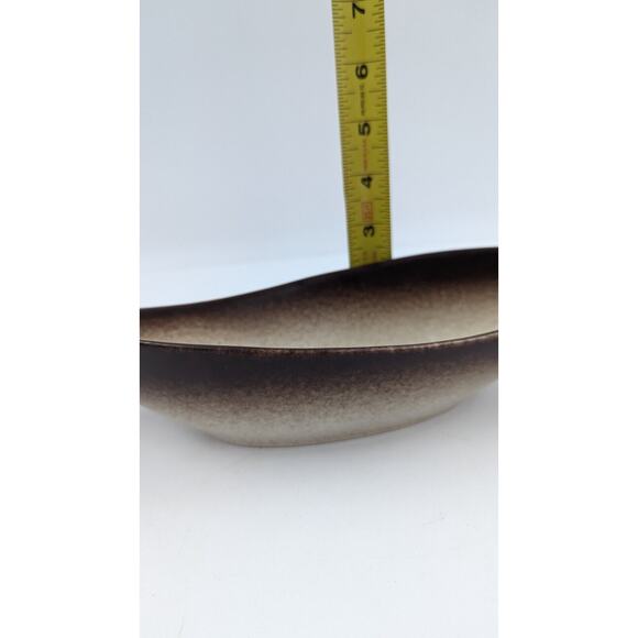 Howard Pierce Console Bowl Pottery Dish Brown Ombré Speckled Mid Century 13” - Picture 12 of 12